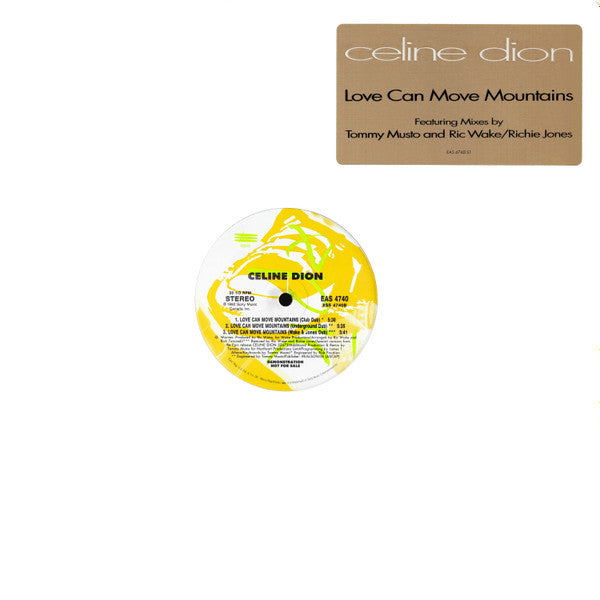 Celine Dion* : Love Can Move Mountains (12", Promo)
