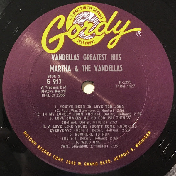 Martha And The Vandellas* : Greatest Hits (LP, Comp, Mono)