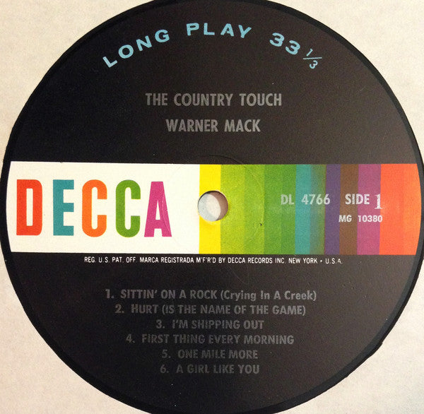 Warner Mack : The Country Touch (LP, Album, Mono, Pin)