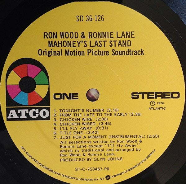 Ron Wood & Ronnie Lane : Mahoney's Last Stand - Original Motion Picture Soundtrack (LP, Album, Pre)