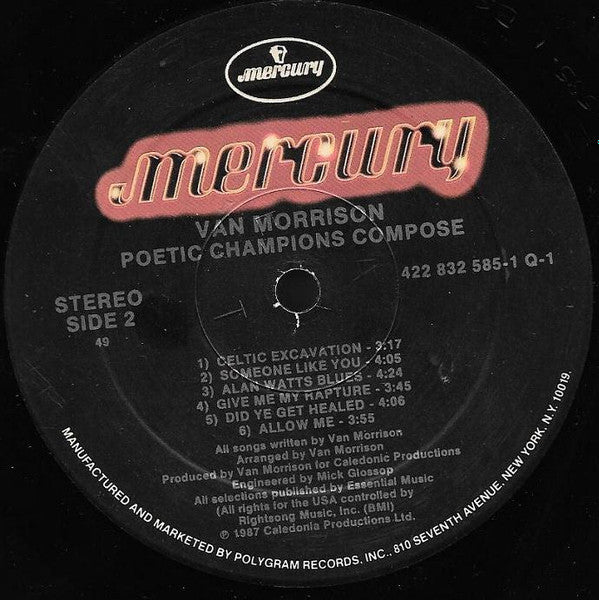 Van Morrison : Poetic Champions Compose (LP, Album, 49 )