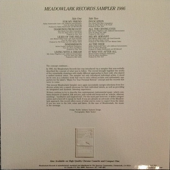 Various Artists* : Meadowlark Sampler 1986 (LP, Smplr)