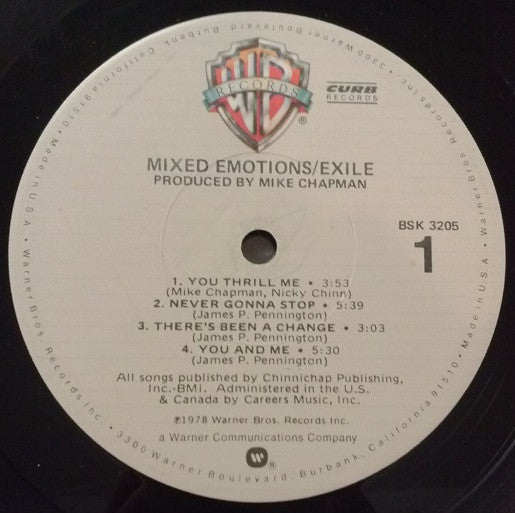 Exile (7) : Mixed Emotions (LP, Album, L.A)