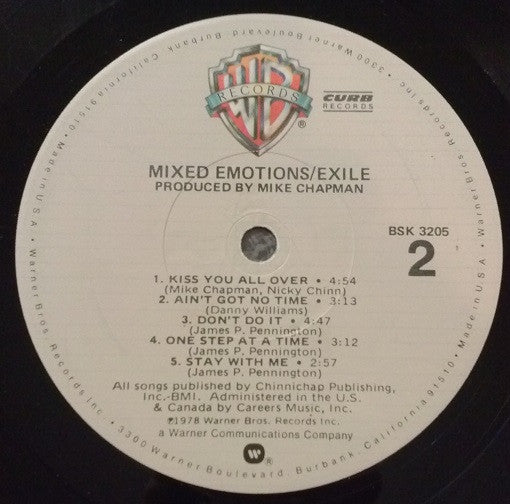 Exile (7) : Mixed Emotions (LP, Album, L.A)