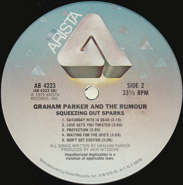 Graham Parker And The Rumour : Squeezing Out Sparks (LP, Album, San)