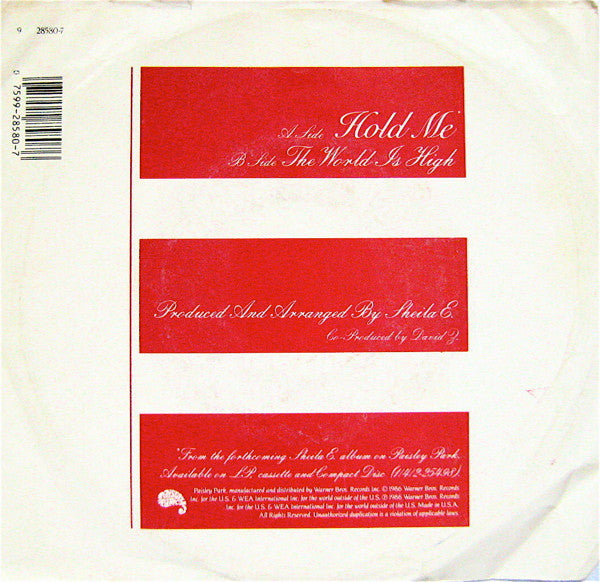 Sheila E. : Hold Me (7", Single)