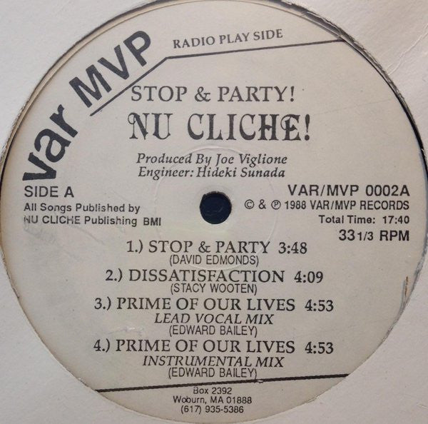Nu Cliche! : Stop & Party! (12")