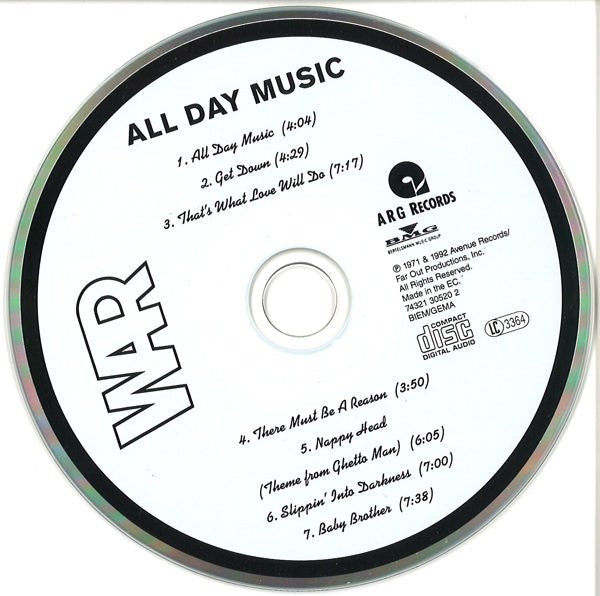 War : All Day Music (CD, Album, RM)