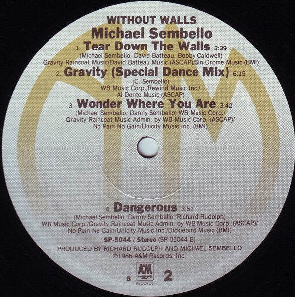 Michael Sembello : Without Walls (LP, Album)
