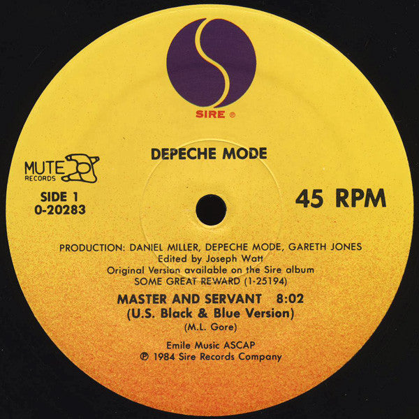 Depeche Mode : Master And Servant (U.S. Black & Blue Version) (12", Maxi)