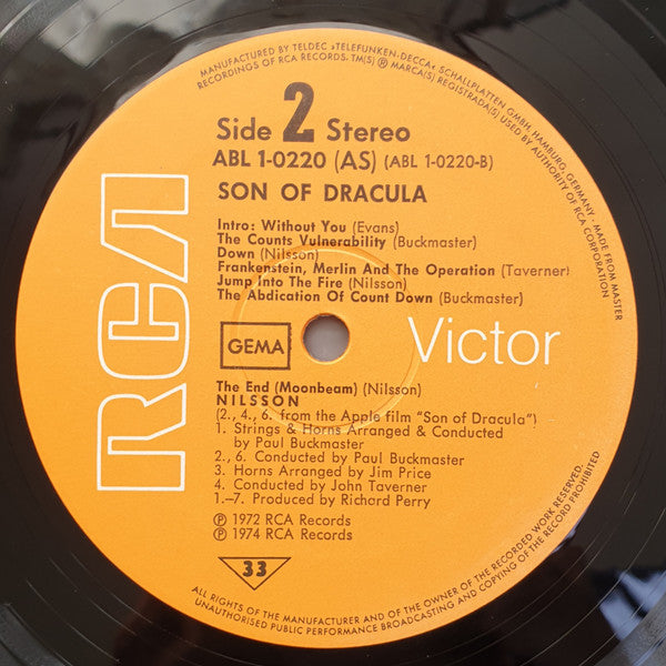 Harry Nilsson : Son Of Dracula (LP, Album, Gim)