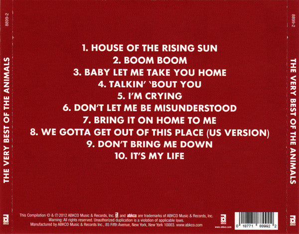 The Animals : The Very Best Of (CD, Comp)