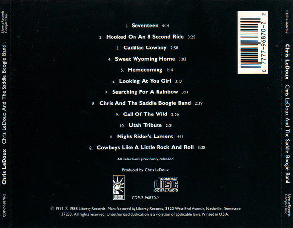 Chris LeDoux : Chris LeDoux And The Saddle Boogie Band (CD, Album)