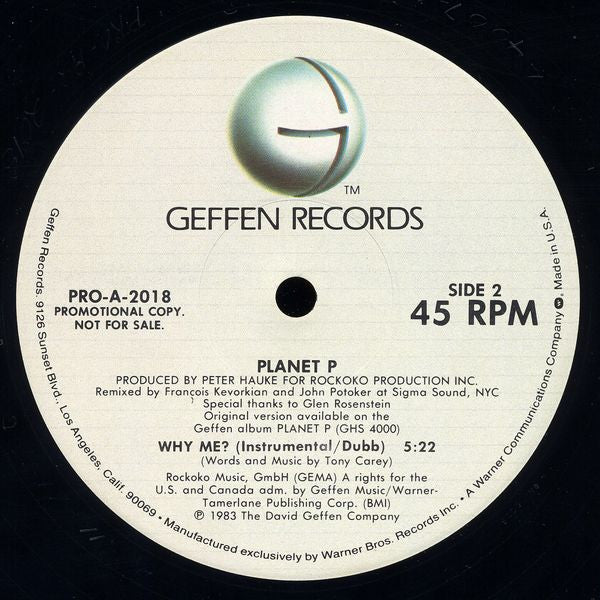 Planet P* : Why Me? (12", Promo)
