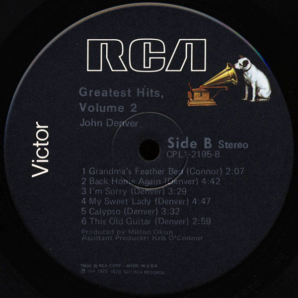 John Denver : John Denver's Greatest Hits, Volume 2 (LP, Comp, Ind)