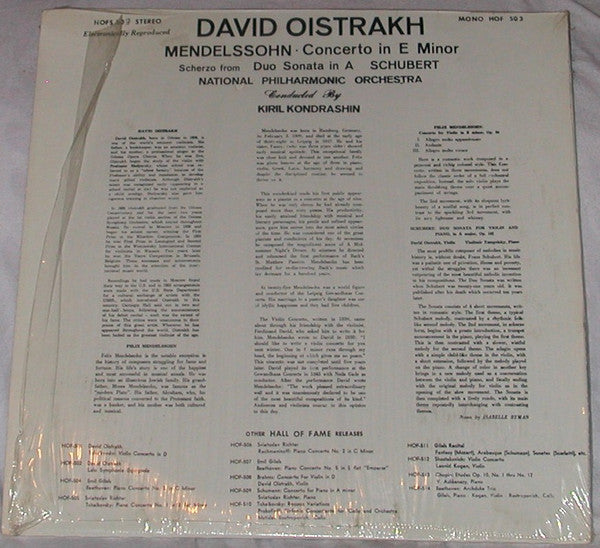David Oistrakh* : Concerto In E Minor (LP)