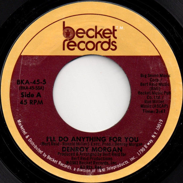 Denroy Morgan : I'll Do Anything For You (7", Styrene)