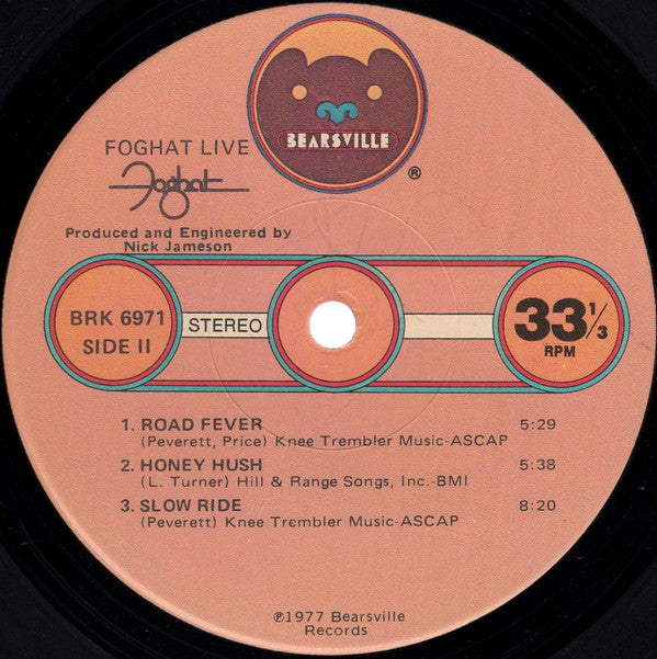 Foghat : Live (LP, Album, Jac)