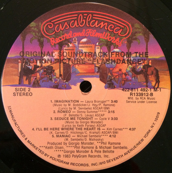 Various : Flashdance (Original Soundtrack From The Motion Picture) (LP, Album, Club, "53)