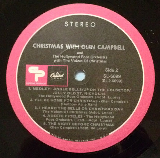 Glen Campbell And The Hollywood Pops Orchestra* With The Voices Of Christmas : Christmas With Glen Campbell (LP, Comp, L.A)