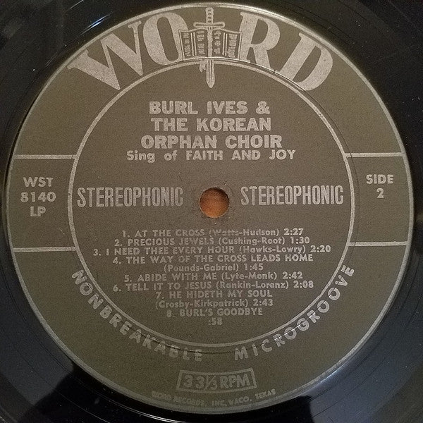 Burl Ives & The World Vision Korean Orphan Choir* : Faith And Joy (LP)