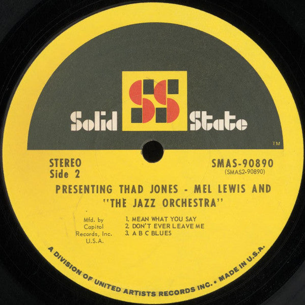 Thad Jones • Mel Lewis* & "The Jazz Orchestra"* : Presenting Thad Jones • Mel Lewis & "The Jazz Orchestra" (LP, Album, Club)