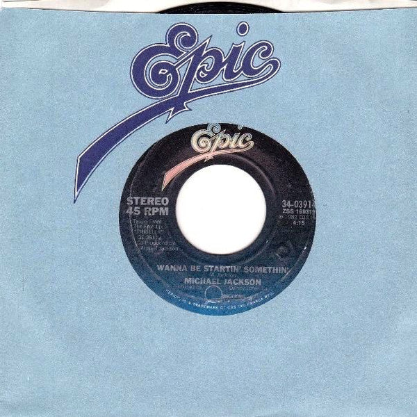 Michael Jackson : Wanna Be Startin' Somethin' (7", Single, Car)