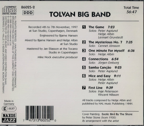 Tolvan Big Band : Plays The Music Of Helge Albin (CD)
