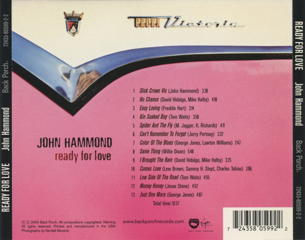 John Hammond* : Ready For Love (CD, Album)