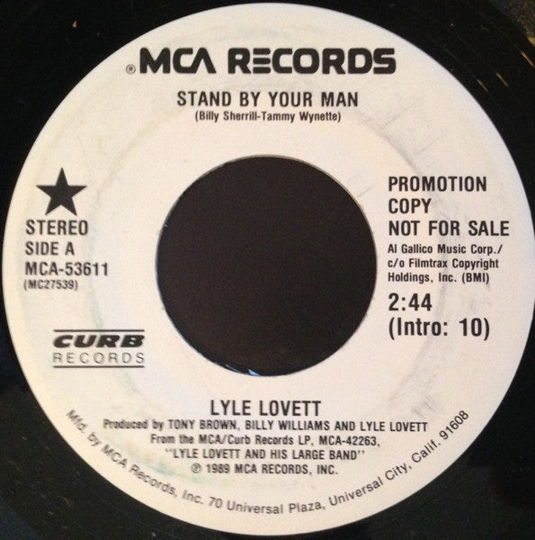 Lyle Lovett : Stand By Your Man (7", Single, Promo)