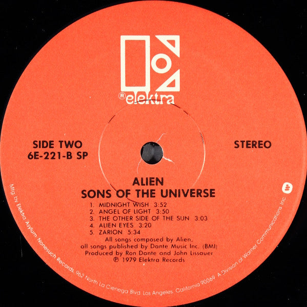 Alien (37) : Sons Of The Universe (LP, Album)