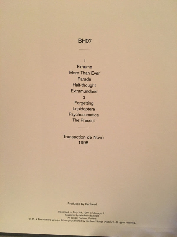 Bedhead : Transaction De Novo (LP, Album, RE, 180)