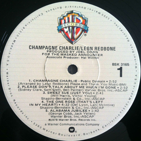 Leon Redbone : Champagne Charlie (LP, Album, RE, RP, Los)