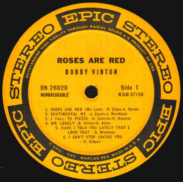 Bobby Vinton : Roses Are Red (LP, Album)