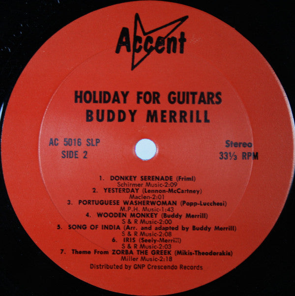 Buddy Merrill : Holiday For Guitars (LP, Album)