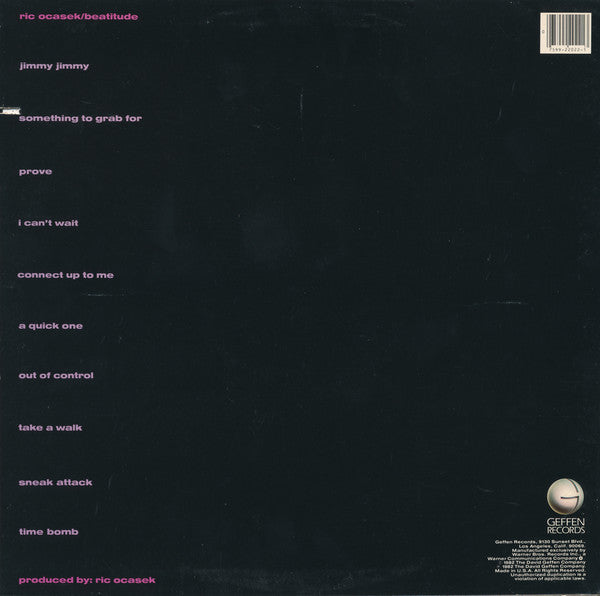 Ric Ocasek : Beatitude (LP, Album, Jac)