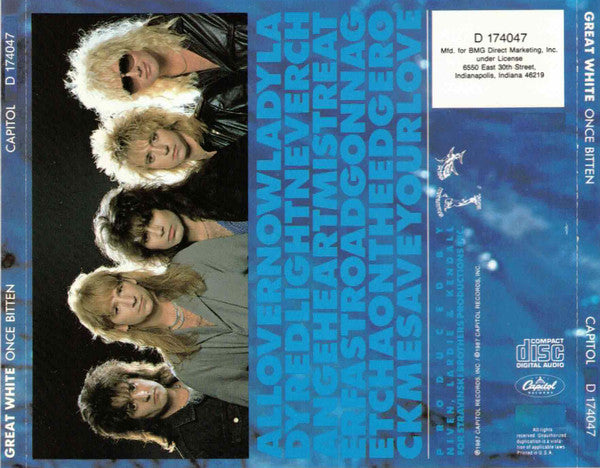 Great White : Once Bitten (CD, Album, Club)