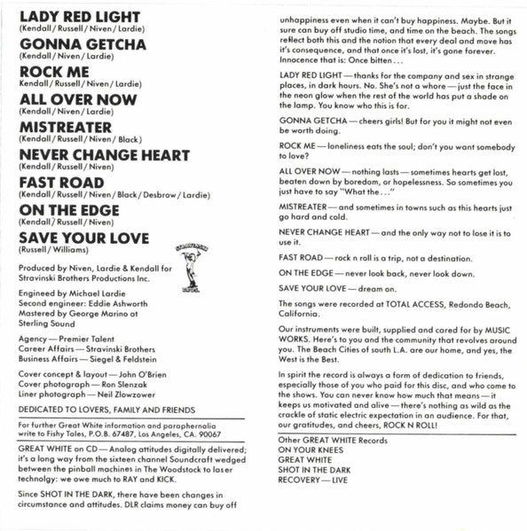 Great White : Once Bitten (CD, Album, Club)