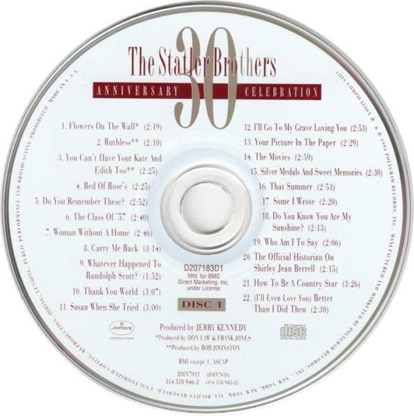 The Statler Brothers : A 30th Anniversary Celebration (3xCD, RE + Box, Comp, Club, RM)