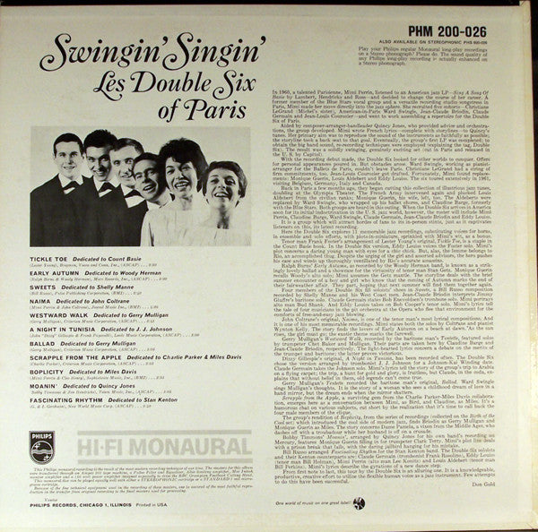 Double Six Of Paris* : Swingin' Singin'! (LP, Mono, Dee)