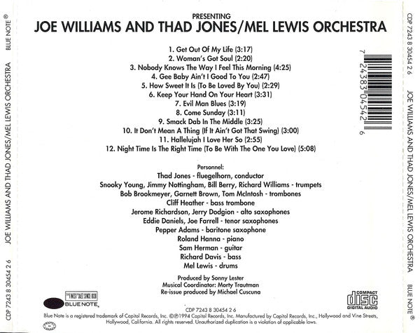 Joe Williams And Thad Jones/Mel Lewis Orchestra* : Presenting Joe Williams And Thad Jones/Mel Lewis Orchestra (CD, Album, RE)