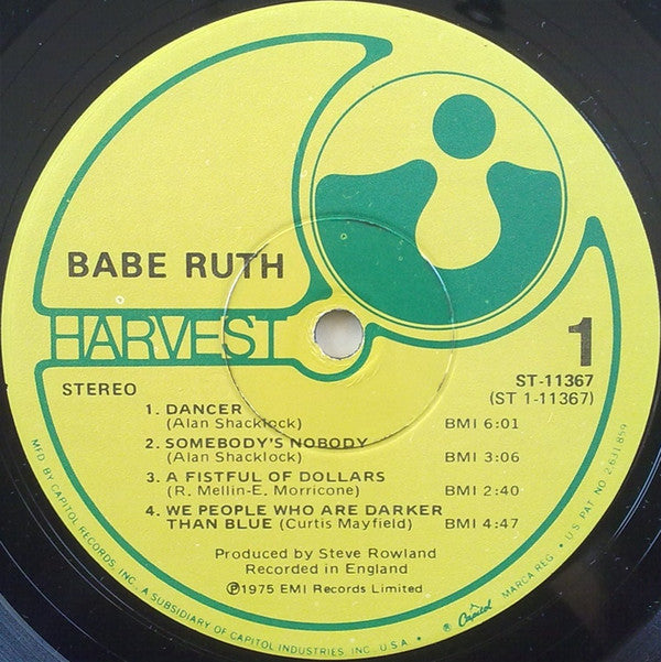 Babe Ruth : Babe Ruth (LP, Album, Win)