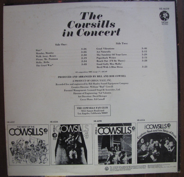 The Cowsills : In Concert (LP, Album)