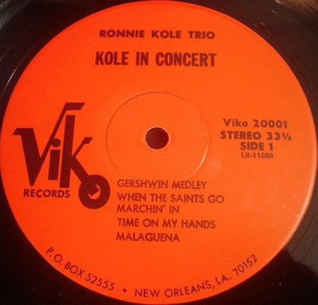 Ronnie Kole Trio : Kole In Concert (LP)