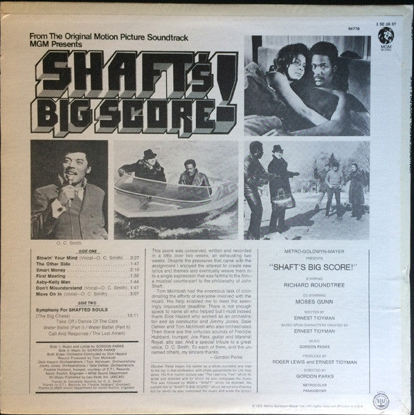Gordon Parks : Shaft's Big Score! - The Original Motion Picture Soundtrack (LP, Album, Club)