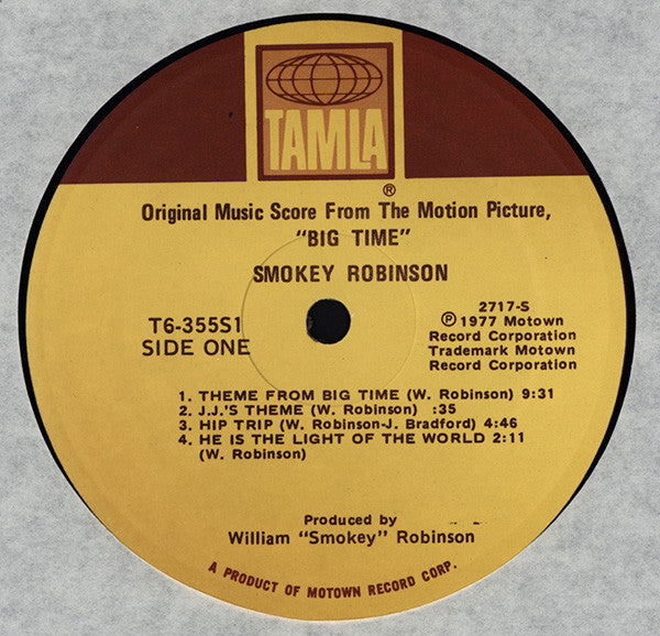 Smokey Robinson : Big Time (Original Music Score From The Motion Picture) (LP)