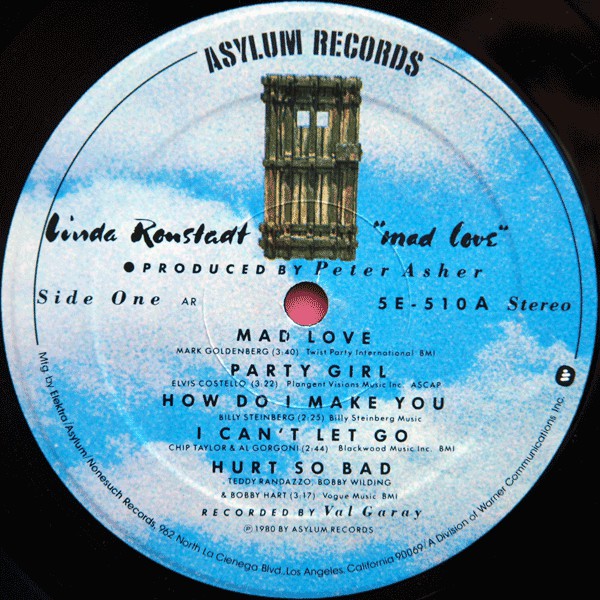 Linda Ronstadt : Mad Love (LP, Album, AR )