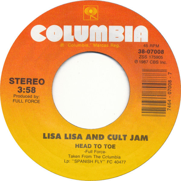 Lisa Lisa And Cult Jam* : Head To Toe (7", Single, Styrene, Car)