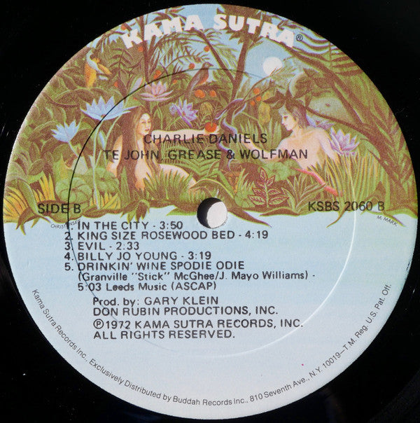 Charlie Daniels : Te John, Grease & Wolfman (LP, Album, Son)