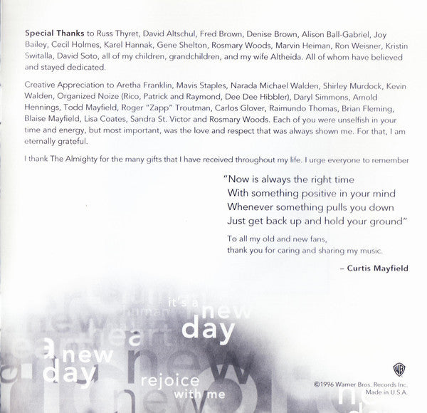 Curtis Mayfield : New World Order (CD, Album)